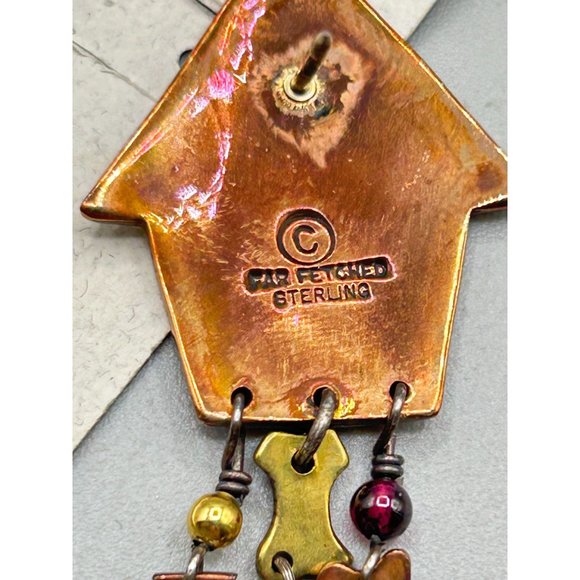 Far Fetched Brand Tack Pin Mixed Metal Sterling Copper Brass Cat Dog Jewelry - Picture 6 of 7